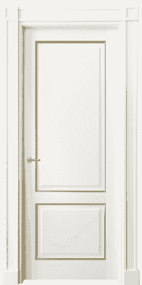 Дверь межкомнатная 6303 БЖМП. Цвет Бук жемчужный с позолотой. Материал  Массив бука эмаль с патиной. Коллекция Toscana Plano. Картинка.