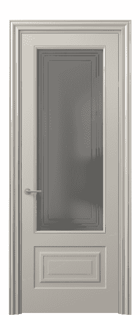 Дверь межкомнатная 8442 МСБЖ Серый сатин с гравировкой. Цвет Матовый светло-бежевый. Материал Гладкая эмаль. Коллекция Mascot. Картинка.