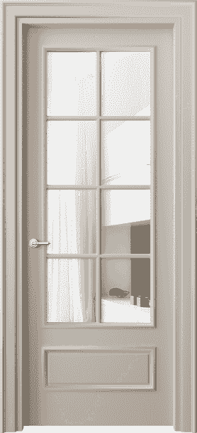 Дверь межкомнатная 8112 МСБЖ Прозрачное стекло. Цвет Матовый светло-бежевый. Материал Гладкая эмаль. Коллекция Paris. Картинка.