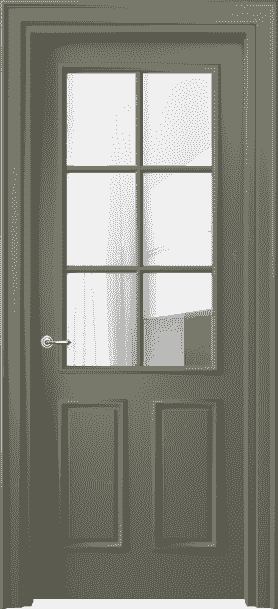Дверь межкомнатная 8132 МОТ Прозрачное стекло. Цвет Матовый оливковый тёмный. Материал Гладкая эмаль. Коллекция Paris. Картинка.