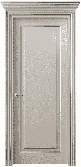 Дверь межкомнатная 6201 БСБЖС. Цвет Бук светло-бежевый серебро. Материал  Массив бука эмаль с патиной. Коллекция Royal. Картинка.