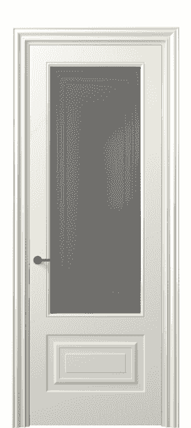 Дверь межкомнатная 8442 МЖМ Серый сатин с гравировкой. Цвет Матовый жемчужный. Материал Гладкая эмаль. Коллекция Mascot. Картинка.