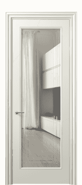 Дверь межкомнатная 8400 ММБ Прозрачное стекло с гравировкой Mascot. Цвет Матовый молочно-белый. Материал Гладкая эмаль. Коллекция Mascot. Картинка.