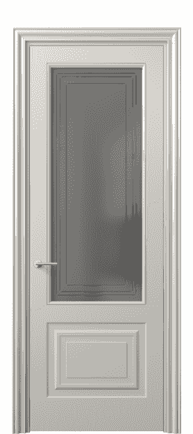 Дверь межкомнатная 8452 МОС Серый сатин с гравировкой. Цвет Матовый облачно-серый. Материал Гладкая эмаль. Коллекция Mascot. Картинка.