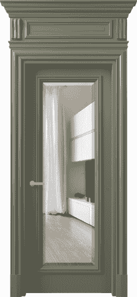 Дверь межкомнатная 7300 БОТ ПРОЗ Ф. Цвет Бук оливковый тёмный. Материал Массив бука эмаль. Коллекция Antique. Картинка.