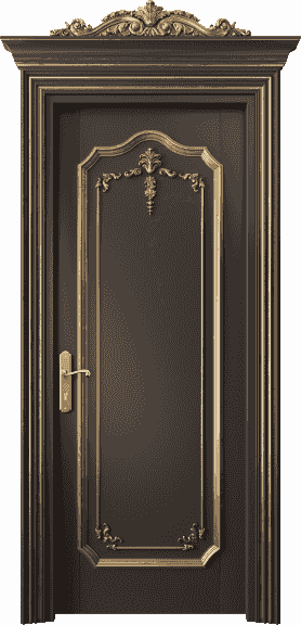 Дверь межкомнатная 6601 БАНЗА. Цвет Бук антрацит золотой антик. Материал Массив бука эмаль с патиной золото античное. Коллекция Imperial. Картинка.