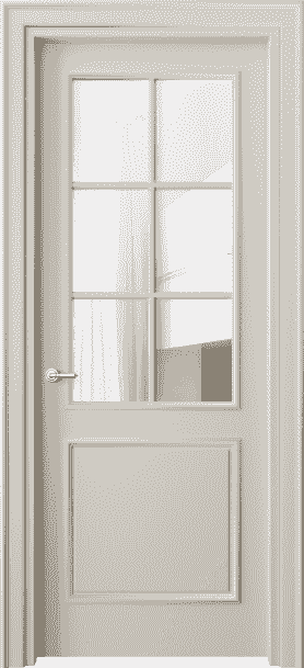 Дверь межкомнатная 8122 МОС Прозрачное стекло. Цвет Матовый облачно-серый. Материал Гладкая эмаль. Коллекция Paris. Картинка.
