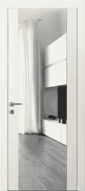 Дверь межкомнатная 4039 ТМБ Зеркало. Цвет Таеда Молочно-белый. Материал Таеда эмаль. Коллекция Avant. Картинка.