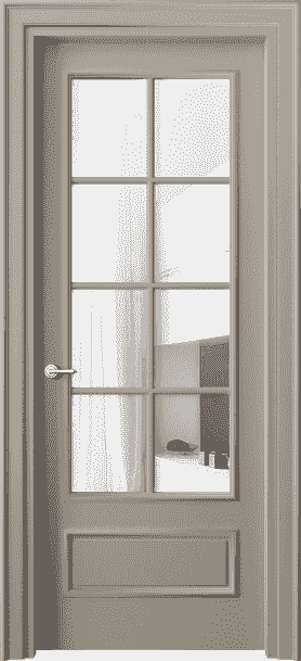 Дверь межкомнатная 8112 МБСК Прозрачное стекло. Цвет Матовый бисквитный. Материал Гладкая эмаль. Коллекция Paris. Картинка.