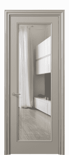 Дверь межкомнатная 8400 МБСК Прозрачное стекло с гравировкой Mascot. Цвет Матовый бисквитный. Материал Гладкая эмаль. Коллекция Mascot. Картинка.