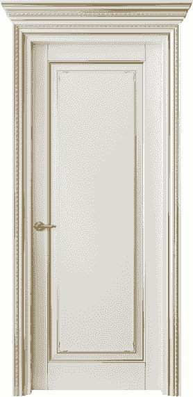 Дверь межкомнатная 6201 БЖМЗ. Цвет Бук жемчуг с золотом. Материал  Массив бука эмаль с патиной. Коллекция Royal. Картинка.