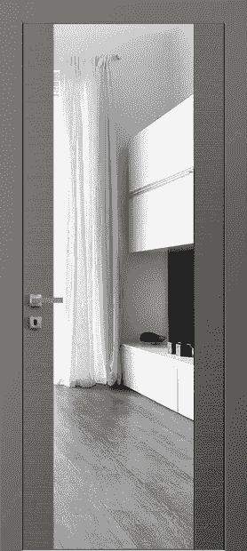 Дверь межкомнатная 4039 ТКЛС Зеркало. Цвет Таеда классический серый. Материал Таеда эмаль. Коллекция Avant. Картинка.