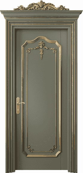 Дверь межкомнатная 6601 БОТЗА. Цвет Бук оливковый темный золотой антик. Материал Массив бука эмаль с патиной золото античное. Коллекция Imperial. Картинка.