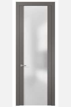Дверь межкомнатная 4114 МКЛС САТ. Цвет Матовый классический серый. Материал Гладкая эмаль. Коллекция Planum. Картинка.