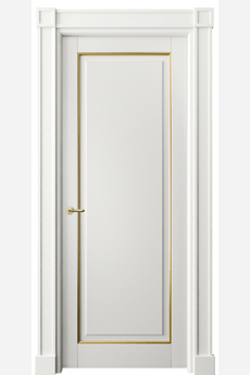 Дверь межкомнатная 6301 БСРП. Цвет Бук серый с позолотой. Материал Массив бука эмаль с патиной. Коллекция Toscana Plano. Картинка.
