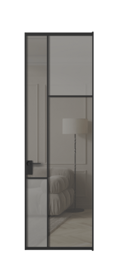 Дверь межкомнатная Mosaic АЛПЛ041.11 Алюминий Черный Сатинированное серое стекло, триплекс, 6 мм + Прозрачное серое стекло, триплекс, 6 мм Без короба чер Цена 150790 Стоимость комплекта двери включает:
1. Полотно (600/650/700/750/800/850/900/950*2000-2400 мм).
2. Короб
3. Комплект фурнитуры (2 торцевые петли и магнитный замок с ответной планкой). Фабрика дверей Волховец 8 (800) 551 43 19 Межкомнатная дверь Mosaic АЛПЛ041.11 Алюминий Черный Сатинированное серое стекло, триплекс, 6 мм + Прозрачное серое стекло, триплекс, 6 мм Цена 150790 ₽ | Volhovec