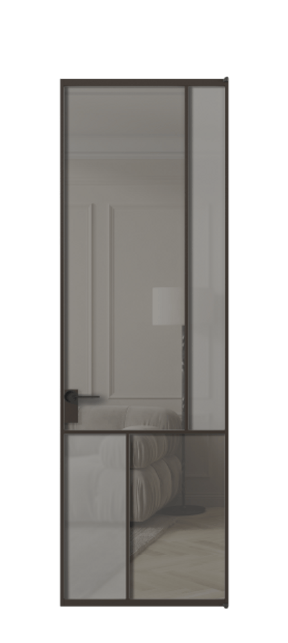 Дверь межкомнатная Mosaic АЛПЛ041.21 Алюминий антрацит Сатинированное серое стекло, триплекс, 6 мм + Прозрачное серое стекло, триплекс, 6 мм Без короба ААН  Цена 156290 Стоимость комплекта двери включает:
1. Полотно (600/650/700/750/800/850/900/950*2000-2400 мм).
2. Короб
3. Комплект фурнитуры (2 торцевые петли и магнитный замок с ответной планкой). Фабрика дверей Волховец 8 (800) 551 43 19 Межкомнатная дверь Mosaic АЛПЛ041.21 Алюминий антрацит Сатинированное серое стекло, триплекс, 6 мм + Прозрачное серое стекло, триплекс, 6 мм Цена 156290 ₽ | Volhovec