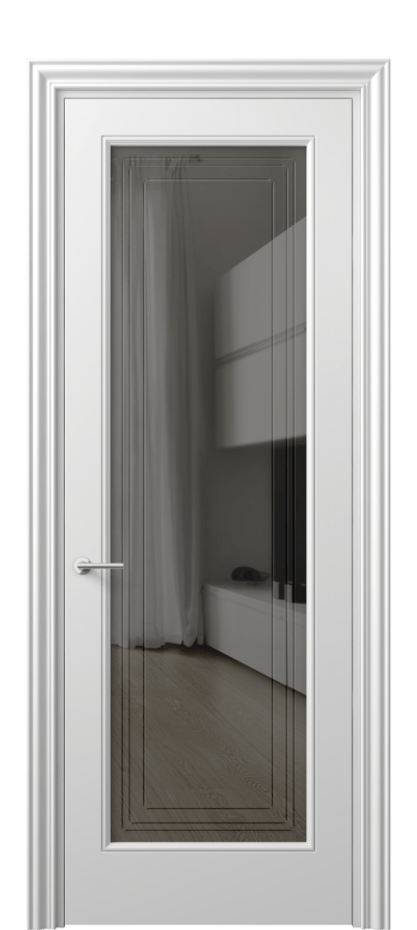 Дверь межкомнатная Mascot 8400 Матовый белоснежный Прозрачное серое стекло с гравировкой "Грани", триплекс, 7 мм Фигурный наличник МБЛ Цена 77599 ₽ Наличники уже входят в базовый комплект. Фабрика дверей Волховец 8 (800) 551 43 19 Межкомнатная дверь Mascot 8400 Матовый белоснежный Прозрачное серое стекло с гравировкой "Грани", триплекс, 7 мм Цена 77599 ₽ | Volhovec