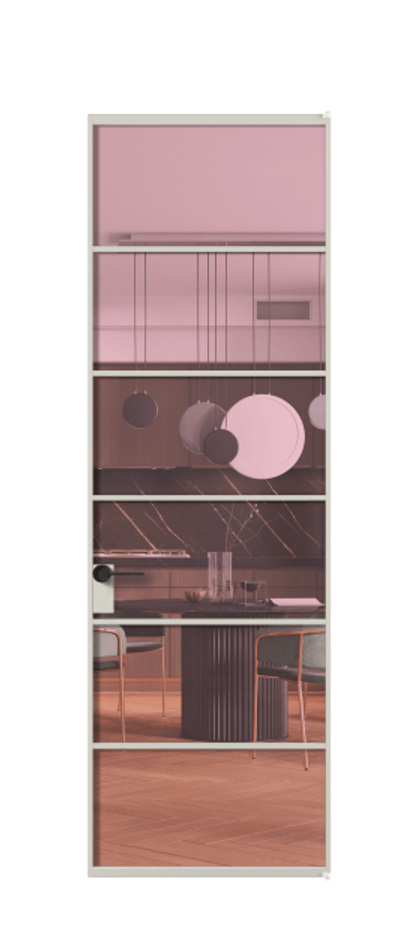 Алюминиевая дверь АЛПЛ040.04 Алюминий тёплый серый Прозрачное розовое стекло, триплекс. Без короба АТСР Цена 128530 Стоимость комплекта двери включает: 1. Полотно (600/650/700/750/800/850/900/950*2000-2400 мм).
2. Короб
3. Комплект фурнитуры (2 торцевые петли и магнитный замок с ответной планкой). Фабрика дверей Волховец 8 (800) 551 43 19 Алюминиевая дверь АЛПЛ040.04 Алюминий тёплый серый Прозрачное розовое стекло, триплекс Цена 128530 | Volhovec