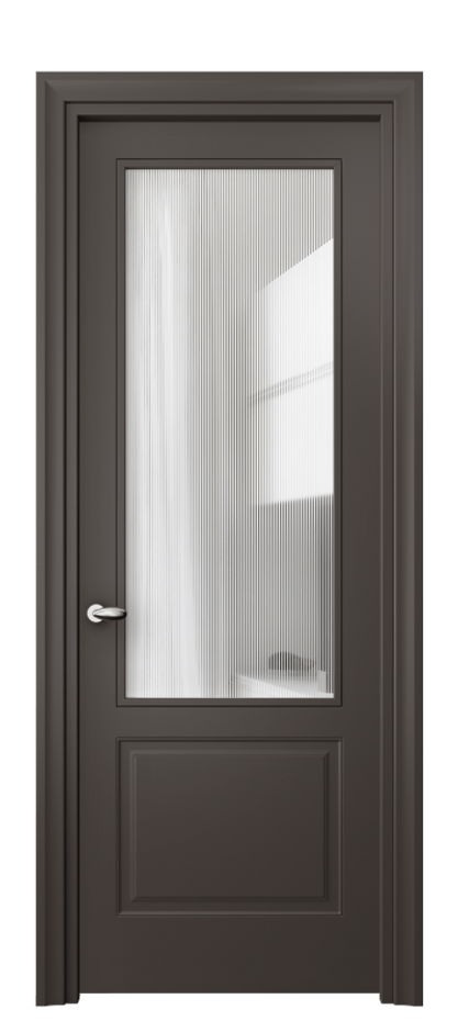 Дверь межкомнатная Esse 8552 Матовый антрацит Рифлёное стекло "Дюна", триплекс Фигурный универсальный наличник МАН Цена 76299 ₽ Наличники уже входят в базовый комплект. Фабрика дверей Волховец 8 (800) 551 43 19 Межкомнатная дверь Esse 8552 Матовый антрацит Рифлёное стекло "Дюна", триплекс Цена 76299 ₽ | Volhovec