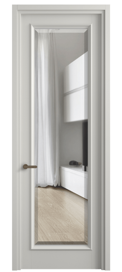 Дверь межкомнатная Шарм 6702 Матовый серый Прозрачное стекло с фацетом Узкий классический наличник МСР Цена 98899 ₽ Наличники уже входят в базовый комплект. Фабрика дверей Волховец 8 (800) 551 43 19 Межкомнатная дверь Шарм 6702 Матовый серый Прозрачное стекло с фацетом Цена 98899 ₽ | Volhovec