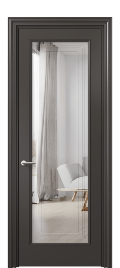 Дверь межкомнатная Mascot 8400 Матовый антрацит Двустороннее зеркало с гравировкой "Грани"», триплекс Фигурный наличник МАН Цена 67599 ₽ Наличники уже входят в базовый комплект. Фабрика дверей Волховец 8 (800) 551 43 19 Межкомнатная дверь Mascot 8400 Матовый антрацит Двустороннее зеркало с гравировкой "Грани"», триплекс Цена 67599 ₽ | Volhovec