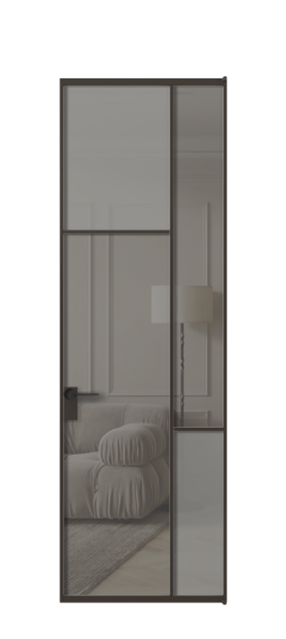 Дверь межкомнатная Mosaic АЛПЛ041.10 Алюминий антрацит Сатинированное серое стекло, триплекс, 6 мм + Прозрачное серое стекло, триплекс Без короба ААН Цена 156290 Стоимость комплекта двери включает:
1. Полотно (600/650/700/750/800/850/900/950*2000-2400 мм).
2. Короб
3. Комплект фурнитуры (2 торцевые петли и магнитный замок с ответной планкой). Фабрика дверей Волховец 8 (800) 551 43 19 Межкомнатная дверь Mosaic АЛПЛ041.10 Алюминий антрацит Сатинированное серое стекло, триплекс, 6 мм + Прозрачное серое стекло, триплекс Цена 156290 ₽ | Volhovec