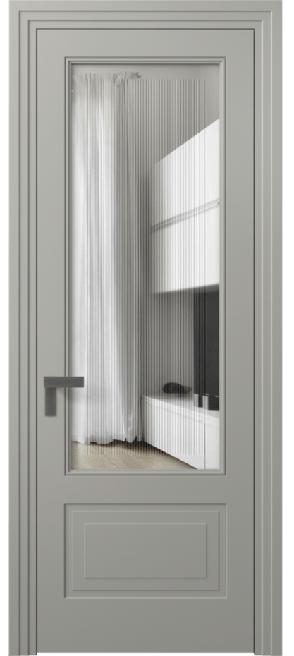 Дверь межкомнатная Rocca 8342 Матовый нейтральный серый Прозрачное стекло с гравировкой "Каннелюры", триплекс Каскадный компланарный наличник МНСР Цена 91899 ₽ Наличники уже входят в базовый комплект. Фабрика дверей Волховец 8 (800) 551 43 19 Межкомнатная дверь Rocca 8342 Матовый нейтральный серый Прозрачное стекло с гравировкой "Каннелюры", триплекс Цена 91899 ₽ | Volhovec