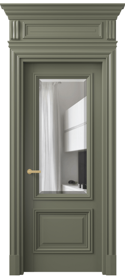 Дверь межкомнатная Антик 7302 Матовый оливковый тёмный Прозрачное стекло с фацетом КЭП + Объёмный фриз + Карниз МОТ Цена 164609 ₽ Наличники уже входят в базовый комплект. Фабрика дверей Волховец 8 (800) 551 43 19 Межкомнатная дверь Антик 7302 Матовый оливковый тёмный Прозрачное стекло с фацетом Цена 164609 ₽ | Volhovec