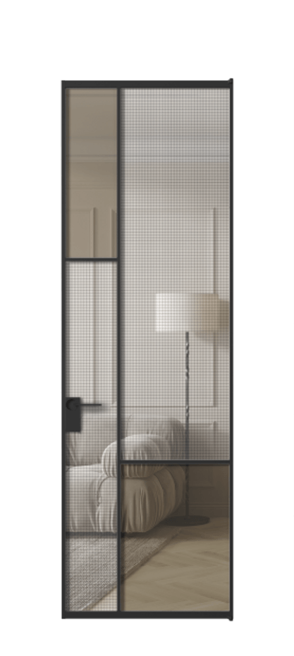 Дверь межкомнатная Mosaic АЛПЛ041.13 Алюминий Черный Декоративное стекло с сеткой "Mesh silver", триплекс, 6 мм + Прозрачное бронзовое стекло, триплекс Без короба чер Цена 165170 Стоимость комплекта двери включает:
1. Полотно (600/650/700/750/800/850/900/950*2000-2400 мм).
2. Короб
3. Комплект фурнитуры (2 торцевые петли и магнитный замок с ответной планкой). Фабрика дверей Волховец 8 (800) 551 43 19 Межкомнатная дверь Mosaic АЛПЛ041.13 Алюминий Черный Декоративное стекло с сеткой "Mesh silver", триплекс, 6 мм + Прозрачное бронзовое стекло, триплекс Цена 165170 ₽ | Volhovec