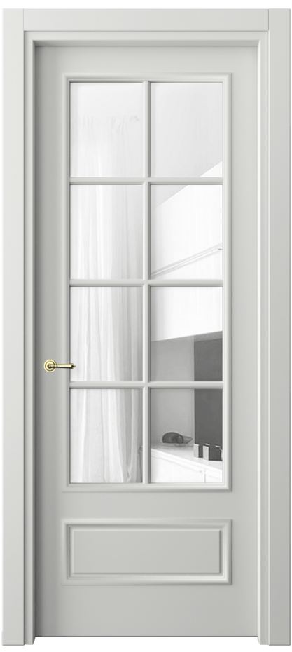 Дверь межкомнатная Paris 8112 Матовый светло-серый Прозрачное стекло Гладкий наличник МССР Цена 61599 ₽ Наличники уже входят в базовый комплект. Фабрика дверей Волховец 8 (800) 551 43 19 Межкомнатная дверь Paris 8112 Матовый светло-серый Прозрачное стекло Цена 61599 ₽| Volhovec