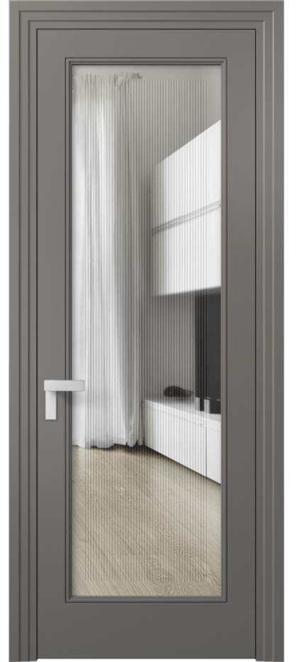 Дверь межкомнатная Rocca 8300 Матовый классический серый Прозрачное стекло с гравировкой "Каннелюры", триплекс Каскадный компланарный наличник МКЛС Цена 86899 ₽ Наличники уже входят в базовый комплект. Фабрика дверей Волховец 8 (800) 551 43 19 Межкомнатная дверь Rocca 8300 Матовый классический серый Прозрачное стекло с гравировкой "Каннелюры", триплекс Цена 86899 ₽ | Volhovec