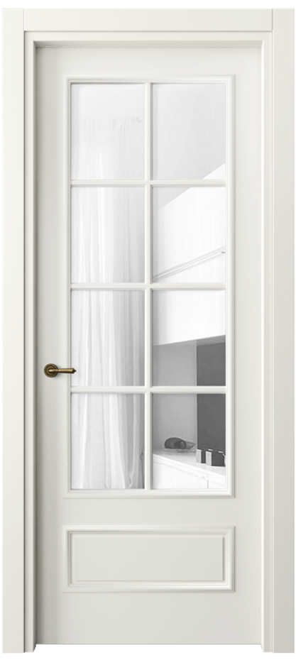 Дверь межкомнатная Paris 8112 Матовый жемчужный Прозрачное стекло, 4 мм Гладкий наличник МЖМ Цена 72399 ₽ Наличники уже входят в базовый комплект. Фабрика дверей Волховец 8 (800) 551 43 19 Межкомнатная дверь Paris 8112 Матовый жемчужный Прозрачное стекло, 4 мм Цена 72399 ₽| Volhovec