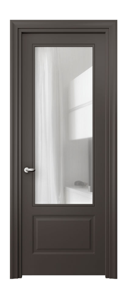 Дверь межкомнатная Esse 8542 Матовый антрацит Рифлёное стекло "Дюна", триплекс Фигурный универсальный наличник МАН Цена 76299 ₽ Наличники уже входят в базовый комплект. Фабрика дверей Волховец 8 (800) 551 43 19 Межкомнатная дверь Esse 8542 Матовый антрацит Рифлёное стекло "Дюна", триплекс Цена 76299 ₽ | Volhovec