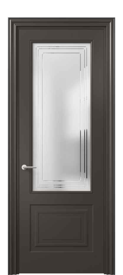 Дверь межкомнатная Mascot 8452 Матовый антрацит Сатинированное стекло с гравировкой "Грани", триплекс, 7 мм Фигурный наличник МАН Цена 77599 ₽ Наличники уже входят в базовый комплект. Фабрика дверей Волховец 8 (800) 551 43 19 Межкомнатная дверь Mascot 8452 Матовый антрацит Сатинированное стекло с гравировкой "Грани", триплекс, 7 мм Цена 77599 ₽ | Volhovec