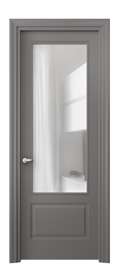 Дверь межкомнатная Esse 8542 Матовый классический серый Рифлёное стекло "Дюна", триплекс, 8 мм Фигурный универсальный наличник МКЛС Цена 57679 ₽ Наличники уже входят в базовый комплект. Фабрика дверей Волховец 8 (800) 551 43 19 Межкомнатная дверь Esse 8542 Матовый классический серый Рифлёное стекло "Дюна", триплекс, 8 мм Цена 57679 ₽ | Volhovec