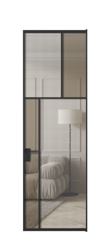 Дверь межкомнатная Mosaic АЛПЛ041.22 Алюминий Черный Декоративное стекло с сеткой "Mesh silver", триплекс, 6 мм + Прозрачное бронзовое стекло, триплекс Без короба чер Цена 166070 Стоимость комплекта двери включает:
1. Полотно (600/650/700/750/800/850/900/950*2000-2400 мм).
2. Короб
3. Комплект фурнитуры (2 торцевые петли и магнитный замок с ответной планкой). Фабрика дверей Волховец 8 (800) 551 43 19 Межкомнатная дверь Mosaic АЛПЛ041.22 Алюминий Черный Декоративное стекло с сеткой "Mesh silver", триплекс, 6 мм + Прозрачное бронзовое стекло, триплекс Цена 166070 ₽ | Volhovec