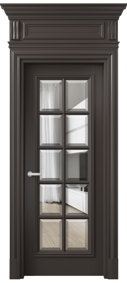 Дверь межкомнатная Antique 7310 Бук антрацит Прозрачное стекло с фацетом, 6 мм КЭП + Объёмный фриз + Карниз БАН Цена 173729 ₽ Наличники уже входят в базовый комплект. Фабрика дверей Волховец 8 (800) 551 43 19 Межкомнатная дверь Antique 7310 Бук антрацит Прозрачное стекло с фацетом, 6 мм Цена 173729 ₽ | Volhovec