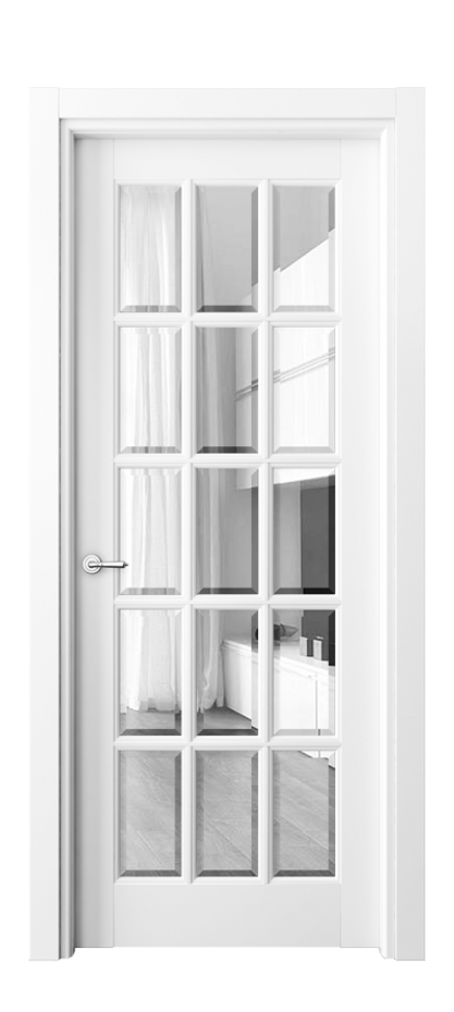 Дверь межкомнатная Toscana Grigliato 6311 Бук белоснежный Прозрачное стекло с фацетом, 6 мм Гладкий наличник ББЛ Цена 90079 ₽ Наличники уже входят в базовый комплект. Фабрика дверей Волховец 8 (800) 551 43 19 Межкомнатная дверь Toscana Grigliato 6311 Бук белоснежный Прозрачное стекло с фацетом, 6 мм Цена 90079 ₽ | Volhovec