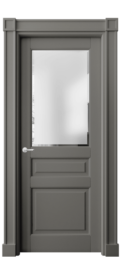 Дверь межкомнатная Тоскана Плано 6304 Матовый классический серый Сатинированное стекло с фацетом Гладкие пилястры с квадратными розетками МКЛС Цена 133839 ₽ Наличники уже входят в базовый комплект. Фабрика дверей Волховец 8 (800) 551 43 19 Межкомнатная дверь Тоскана Плано 6304 Матовый классический серый Сатинированное стекло с фацетом Цена 133839 ₽ | Volhovec