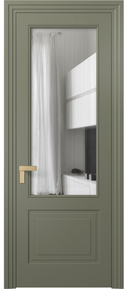 Дверь межкомнатная Rocca 8352 Матовый оливковый тёмный Прозрачное стекло с гравировкой "Каннелюры", триплекс Каскадный компланарный наличник МОТ Цена 73519 ₽ Наличники уже входят в базовый комплект. Фабрика дверей Волховец 8 (800) 551 43 19 Межкомнатная дверь Rocca 8352 Матовый оливковый тёмный Прозрачное стекло с гравировкой "Каннелюры", триплекс Цена 73519 ₽ | Volhovec