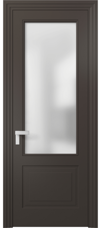 Дверь межкомнатная Rocca 8352 Матовый антрацит Сатинированное стекло Каскадный компланарный наличник МАН Цена 62319 ₽ Наличники уже входят в базовый комплект. Фабрика дверей Волховец 8 (800) 551 43 19 Межкомнатная дверь Rocca 8352 Матовый антрацит Сатинированное стекло Цена 62319 ₽ | Volhovec