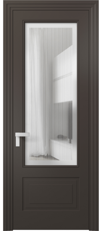 Дверь межкомнатная Rocca 8342 Матовый антрацит Сатинированное с гравировкой "Каннелюры", триплекс Каскадный компланарный наличник МАН Цена 86899 ₽ Наличники уже входят в базовый комплект. Фабрика дверей Волховец 8 (800) 551 43 19 Межкомнатная дверь Rocca 8342 Матовый антрацит Сатинированное с гравировкой "Каннелюры", триплекс Цена 86899 ₽ | Volhovec