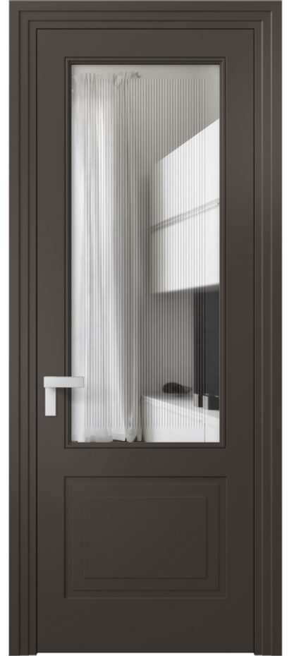 Дверь межкомнатная Rocca 8352 Матовый антрацит Прозрачное стекло с гравировкой "Каннелюры", триплекс Каскадный компланарный наличник МАН Цена 91899 ₽ Наличники уже входят в базовый комплект. Фабрика дверей Волховец 8 (800) 551 43 19 Межкомнатная дверь Rocca 8352 Матовый антрацит Прозрачное стекло с гравировкой "Каннелюры", триплекс Цена 91899 ₽ | Volhovec