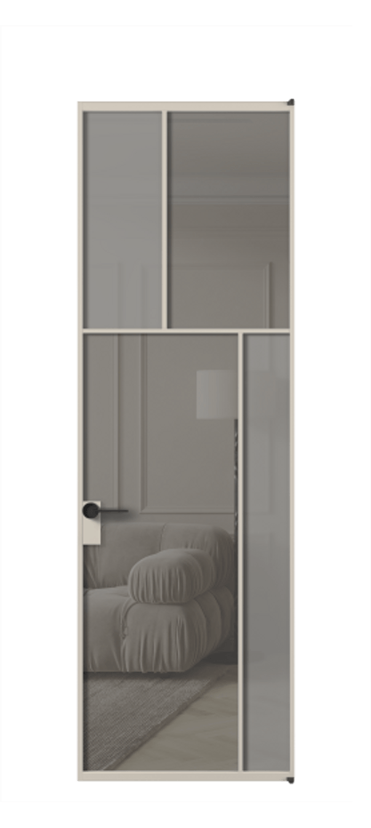 Дверь межкомнатная Mosaic АЛПЛ041.23 Алюминий светло-бежевый Сатинированное серое стекло, триплекс, 6 мм + Прозрачное серое стекло, триплекс, 6 мм Без короба АСБЖ  Цена 156290 Стоимость комплекта двери включает:
1. Полотно (600/650/700/750/800/850/900/950*2000-2400 мм).
2. Короб
3. Комплект фурнитуры (2 торцевые петли и магнитный замок с ответной планкой). Фабрика дверей Волховец 8 (800) 551 43 19 Межкомнатная дверь Mosaic АЛПЛ041.23 Алюминий светло-бежевый Сатинированное серое стекло, триплекс, 6 мм + Прозрачное серое стекло, триплекс, 6 мм Цена 156290 ₽ | Volhovec