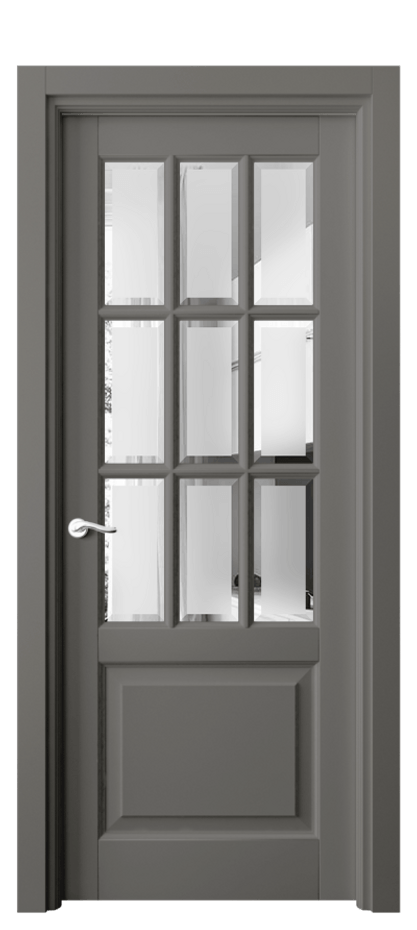 Дверь межкомнатная Лигнум 0748 Матовый классический серый Сатинированное стекло с фацетом Гладкий наличник МКЛС Цена 124999 ₽ Наличники уже входят в базовый комплект. Фабрика дверей Волховец 8 (800) 551 43 19 Межкомнатная дверь Лигнум 0748 Матовый классический серый Сатинированное стекло с фацетом Цена 124999 ₽ | Volhovec