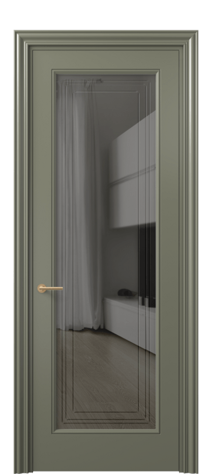 Дверь межкомнатная Маскот 8400 Матовый оливковый тёмный Прозрачное серое стекло с гравировкой "Грани", триплекс Фигурный наличник МОТ Цена 82499 ₽ Наличники уже входят в базовый комплект. Фабрика дверей Волховец 8 (800) 551 43 19 Межкомнатная дверь Маскот 8400 Матовый оливковый тёмный Прозрачное серое стекло с гравировкой "Грани", триплекс Цена 82499 ₽ | Volhovec