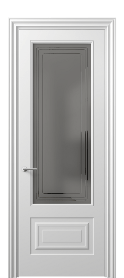 Дверь межкомнатная Mascot 8442 Матовый белоснежный Сатинированное серое стекло с гравировкой "Грани", триплекс Фигурный наличник МБЛ Цена 16747300 so'm Наличники уже входят в базовый комплект. Фабрика дверей Волховец 8 (800) 551 43 19 Межкомнатная дверь Mascot 8442 Матовый белоснежный Сатинированное серое стекло с гравировкой "Грани", триплекс Цена 16747300 so'm | Volhovec