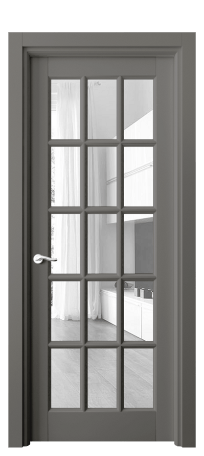 Дверь межкомнатная Лигнум 0708 Матовый классический серый Прозрачное стекло Гладкий наличник МКЛС Цена 115299 ₽ Наличники уже входят в базовый комплект. Фабрика дверей Волховец 8 (800) 551 43 19 Межкомнатная дверь Лигнум 0708 Матовый классический серый Прозрачное стекло Цена 115299 ₽ | Volhovec