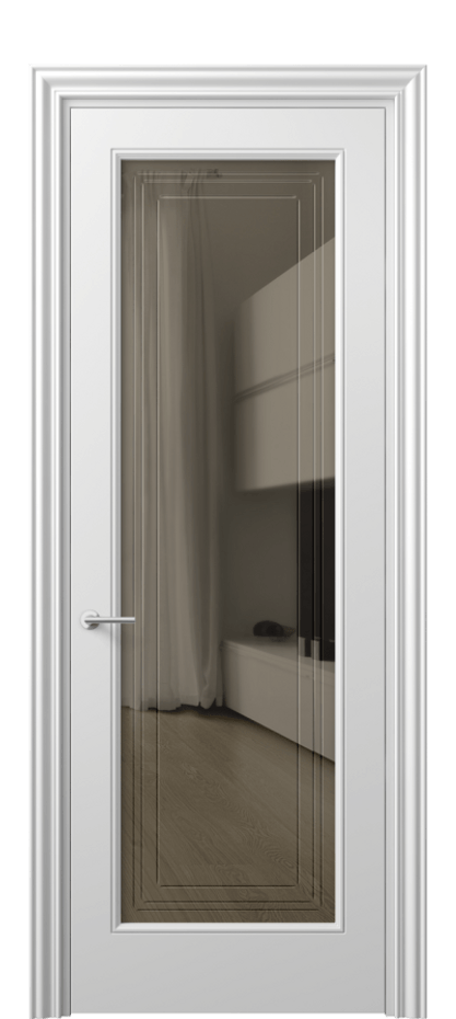 Дверь межкомнатная Mascot 8400 Матовый белоснежный Прозрачное бронзовое стекло с гравировкой "Грани", триплекс Фигурный наличник МБЛ Цена 69959 ₽ Наличники уже входят в базовый комплект. Фабрика дверей Волховец 8 (800) 551 43 19 Межкомнатная дверь Mascot 8400 Матовый белоснежный Прозрачное бронзовое стекло с гравировкой "Грани", триплекс Цена 69959 ₽ | Volhovec